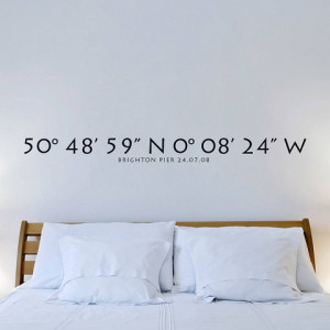 Personalised Coordinates Wall Sticker
