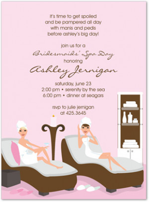 Soft Relaxing Spa Pink Wedding Shower Invitations