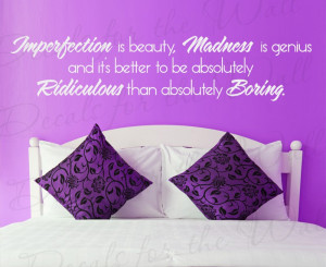 Marilyn Monroe Madness is Genius Wall Decal Quote
