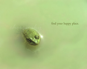 Find Your Happy Place - Minty Green Frog Toad Puddle Inspirational ...