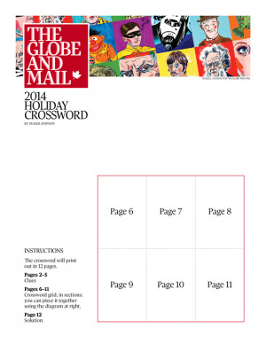 The printable Globe and Mail holiday crossword Add to ...
