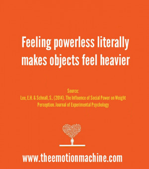 Feeling powerless literally makes objects feel heavier. Imagine all ...