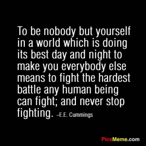 Never stop fighting.