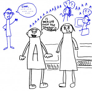 And here's the picture he drew next, after he processed the additional ...