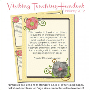 June Visiting Teaching Printable Handout Mormon Mommy Blogs