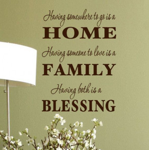 HOME - FAMILY - BLESSING wall quote vinyl graphics Decal Inspirational ...
