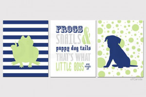 Boy Quote Wall Art Print Personalized Frogs Snails by ofCarola, $43.00