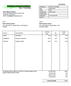 BBS come with professional invoice template, quotation template ...