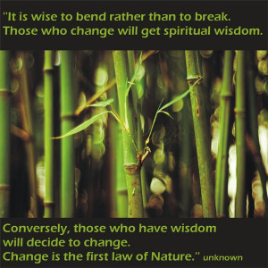It is wise to bend rather than to break. Those who change will get ...