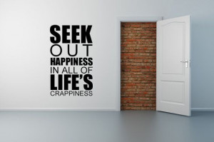 Seek out Happiness... Vinyl Wall Lettering Sticker decal Cling Quote ...