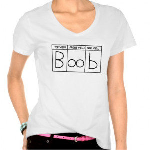 Different Boobs Perspective View Funny Female T-shirts