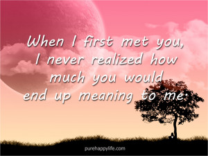 Love Quote: When I first met you, I never realized how much you…