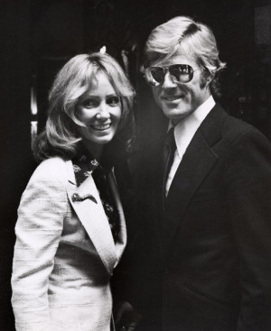 ROBERT REDFORD WITH WIFE LOLA - 1974