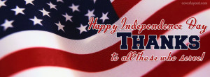 American Flag Happy Independence Day Facebook Cover Layout
