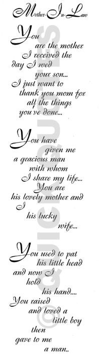 had this written in calligraphy, matted and framed for my mother-in ...