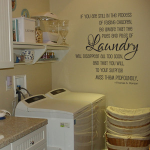 Laundry piles laundry room vinyl wall decal by GrabersGraphics