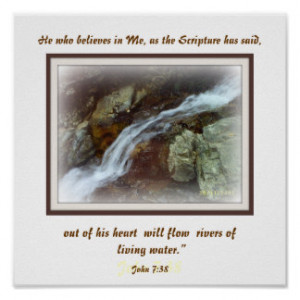 John 7 38 Living Water Scripture Posters & Prints