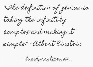 The definition of genius - Albert Einstein quote | lucidpractice.com