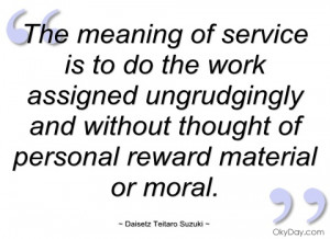 the meaning of service is to do the work