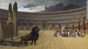 Roman persecution of Christians was depicted in paintings such as 