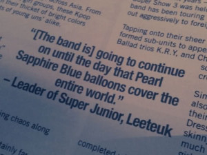 120602 Leeteuk’s Quote Appeared on a Newspaper [1P]