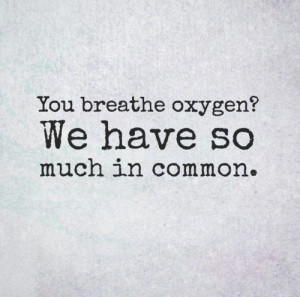 You breathe oxygen? We have so much in common. #funny #quotes