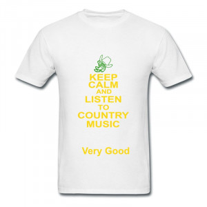 2014 New Cotton Cool Logo Mens T Shirt keep clam and listen to country ...