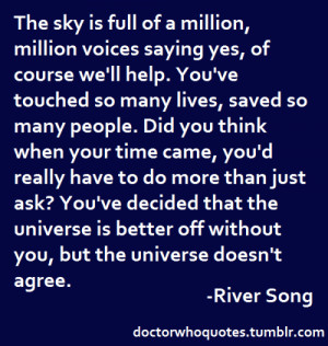 ... quote on the recent episode on when the doctor was talking humans