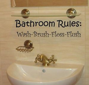 Bathroom Quotes on Bathroom Rules Funny Quote Wall Art Decal Sticker ...