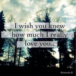 wish u knew how much I love you