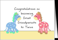 Congratulations Great Grandparents-Twins card - Product #818694