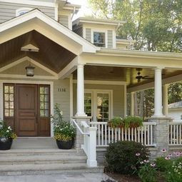 Front porch ideas. I love the neutral colors, the wrap around porch ...