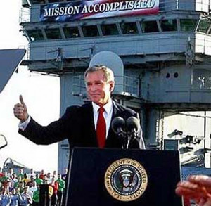 President Bush Declares Victory & Mission Accomplished in Iraq Hot