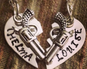 Thelma & Louise - Set of 2 Stamped Metal Friendship Necklaces ...