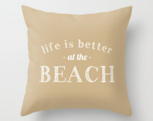 ... Beach Quote Pillow Cover, beach house decor, neutral sand beach pillow