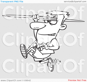Track And Field Javelin Thrower Man Royalty Free Vector Illustration