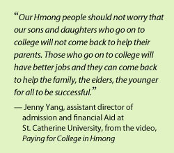Say “financial aid” in Hmong, Somali and Spanish
