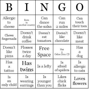 Ice Breaker - People Bingo CardsIcebreakers