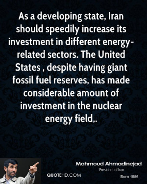 As a developing state, Iran should speedily increase its investment in ...
