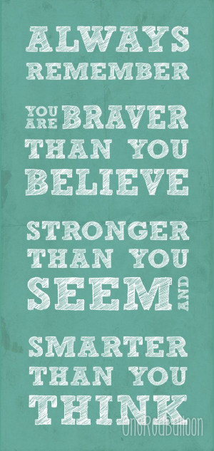 Always Remember Winnie the Pooh Quote 9X19 Typography Home Decor ...