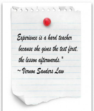 Famous saying on Experience