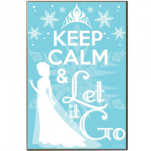 Disney Frozen Keep Calm and Let It Go Snow Wood Wall Art Plaque
