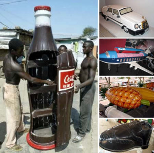 Coke bottles, Nokia phones, Shoes and Airplans
