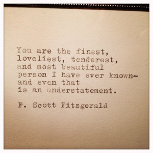 Scott Fitzgerald Quote Typed on Typewriter and Framed via Etsy
