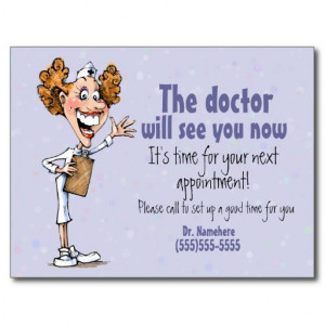 Doctor/Medical appointment reminder card Post Cards