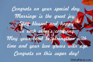 Congratulations On Your Wedding Day Quotes Congrats on your special ...