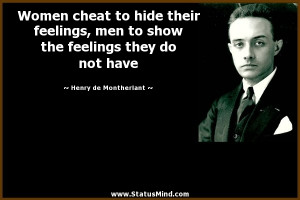 Women cheat to hide their feelings, men to show the feelings they do ...