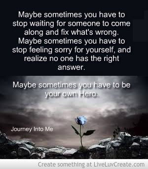 sometimes you have to stop waiting for someone to come along and fix ...