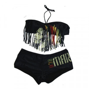 High Tide Swimwear - Rasta Fringe Bandeau/Boy Short