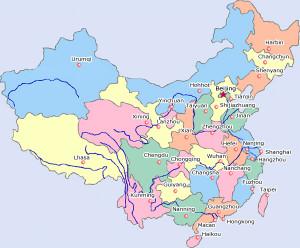 China Map Provinces Cities Rivers